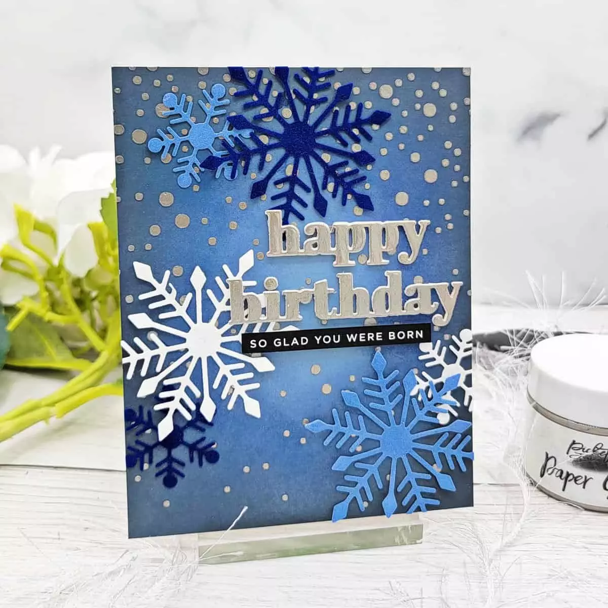 Snowy Birthday Card (Picket Fence Studios) - Inky Creations with April